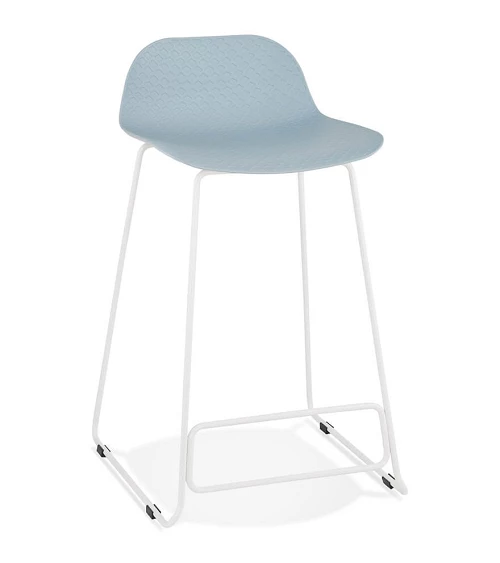 Tabouret de bar design metal blanc SLADE MINI Poly Bleu