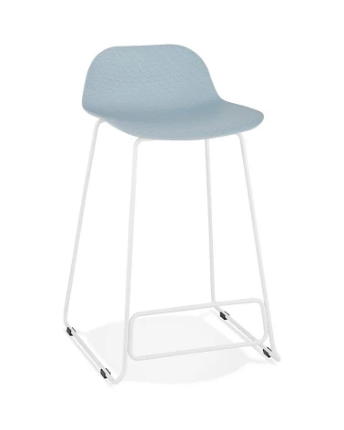 Tabouret de bar design metal blanc SLADE MINI Poly Bleu