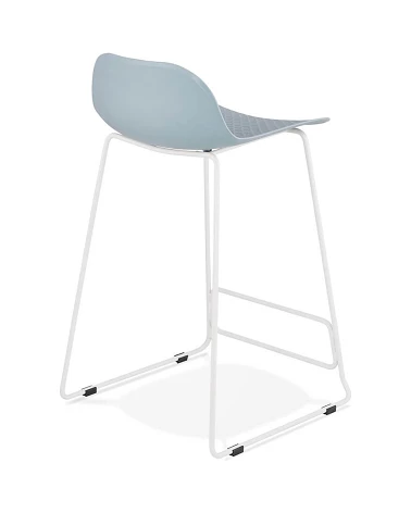 Tabouret de bar design metal blanc SLADE MINI Poly Bleu