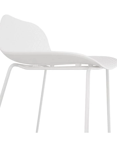 Tabouret de bar design metal blanc SLADE Poly Blanc