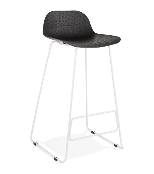 Tabouret de bar design metal blanc SLADE Poly Noir