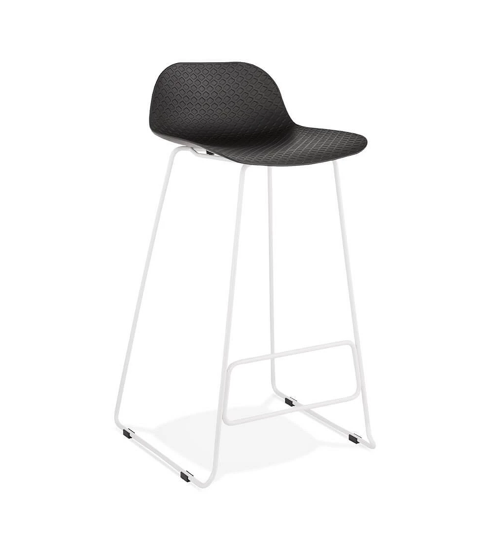 Tabouret de bar design metal blanc SLADE Poly Noir