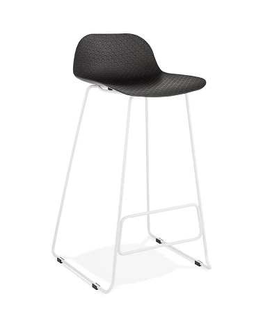 Tabouret de bar design metal blanc SLADE Poly Noir