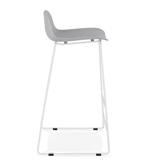 Tabouret de bar design metal blanc SLADE Poly Gris