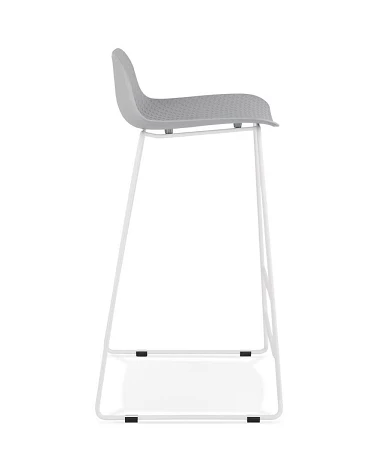 Tabouret de bar design metal blanc SLADE Poly Gris