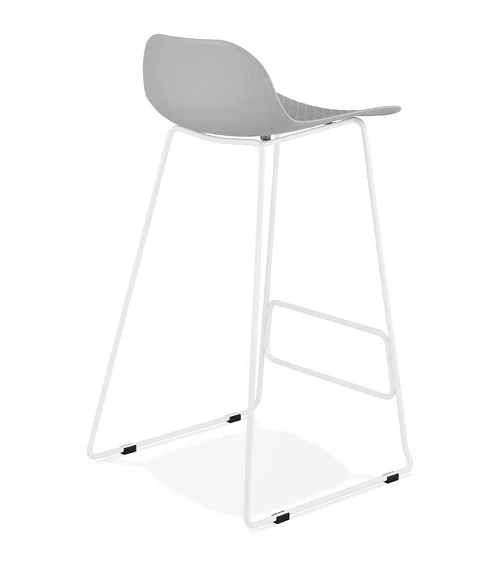 Tabouret de bar design metal blanc SLADE Poly Gris