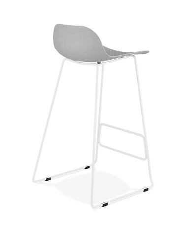 Tabouret de bar design metal blanc SLADE Poly Gris