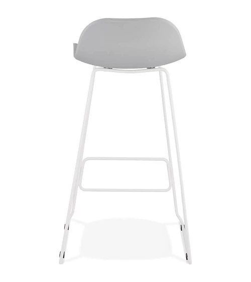 Tabouret de bar design metal blanc SLADE Poly Gris