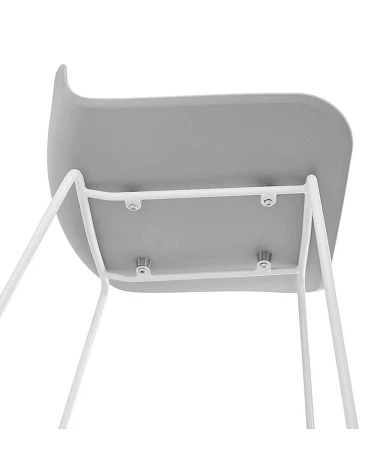 Tabouret de bar design metal blanc SLADE Poly Gris