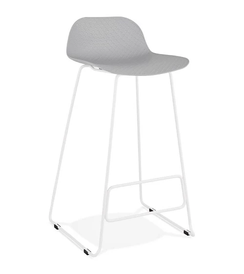 Tabouret de bar design metal blanc SLADE Poly Gris