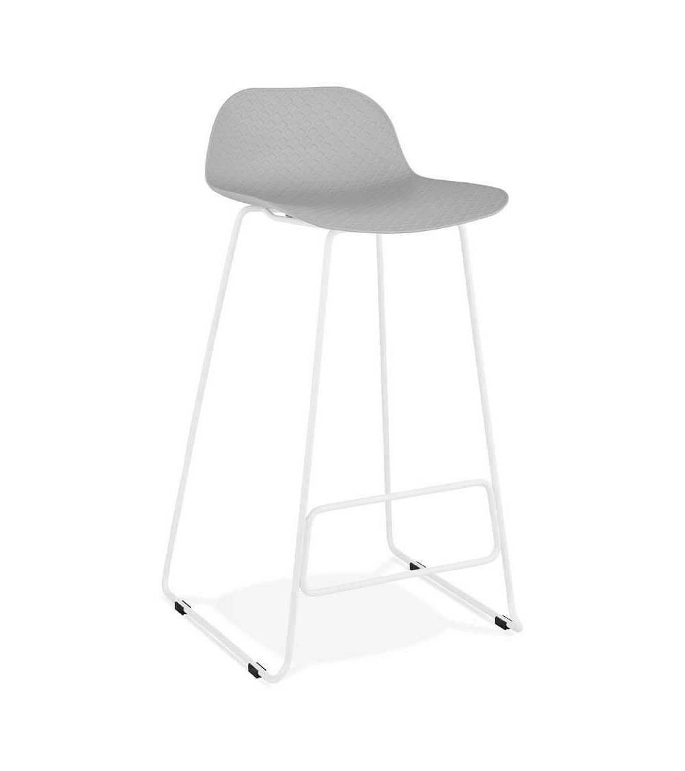 Tabouret de bar design metal blanc SLADE Poly Gris