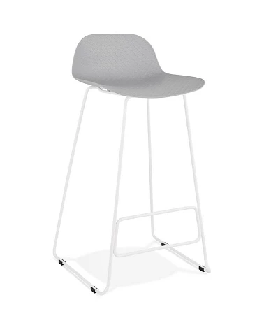 Tabouret de bar design metal blanc SLADE Poly Gris