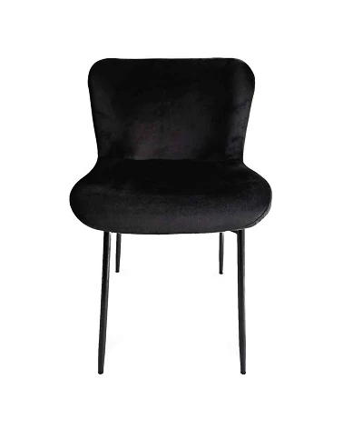 Chaise metal noir Rosem velours noir