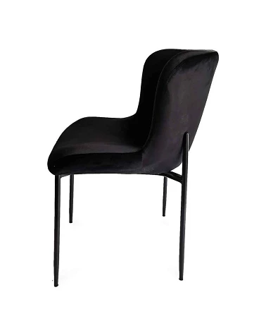 Chaise metal noir Rosem velours noir