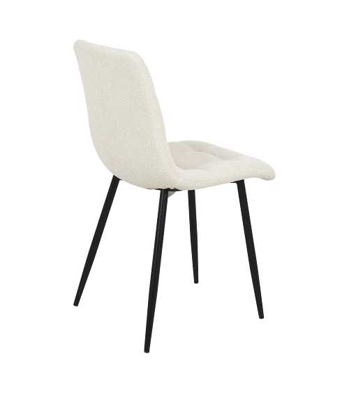 Chaise Middelfart Tissu bouclette blanc dos