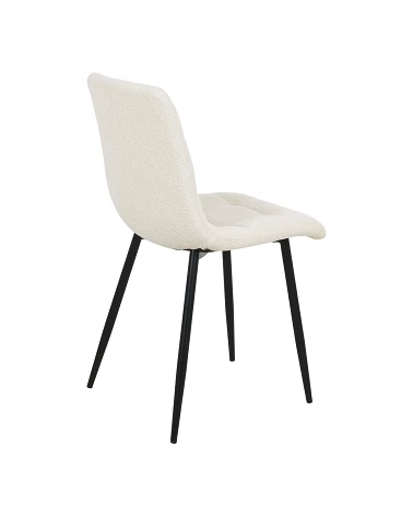 Chaise Middelfart Tissu bouclette blanc dos