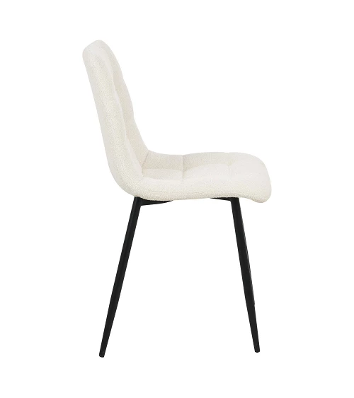 Chaise Middelfart Tissu bouclette blanc profil