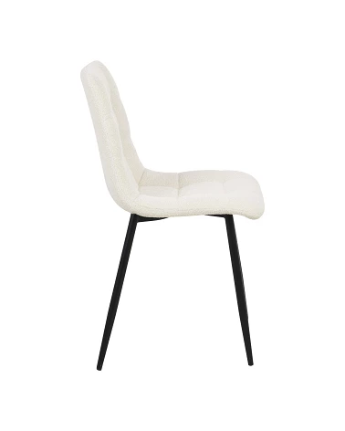 Chaise Middelfart Tissu bouclette blanc profil