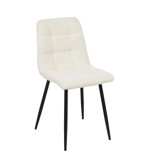 Chaise Middelfart Tissu bouclette blanc