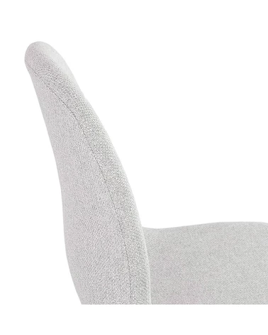 Chaise design metal Blanc 'SILENTO" tissu Gris Clair