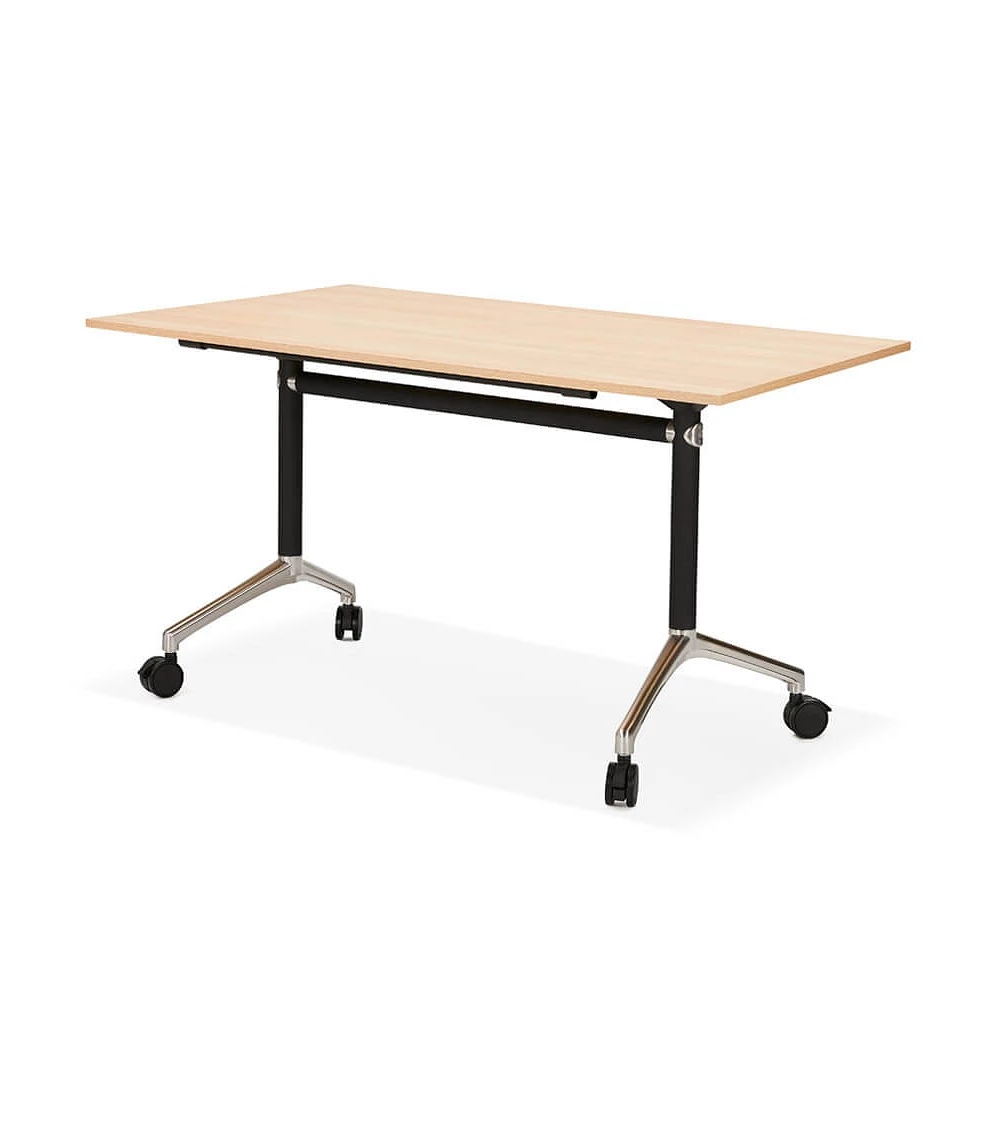 Bureau design avec tablette pliable Helpe Bois Clair