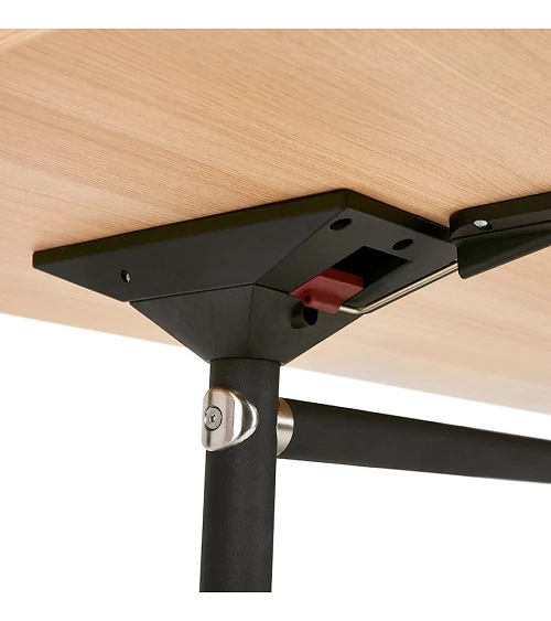 Bureau design avec tablette pliable Helpe Bois Clair fixation