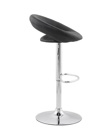 Tabouret de Bar Design ATLANTIS noir profil