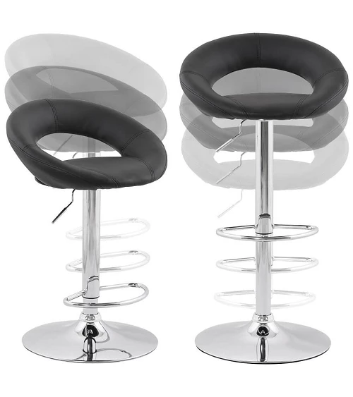 Tabouret de Bar Design ATLANTIS noir reglable