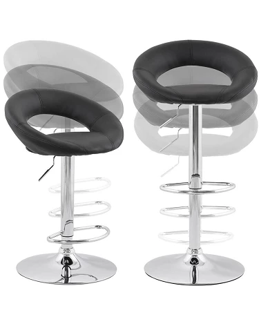 Tabouret de Bar Design ATLANTIS noir reglable