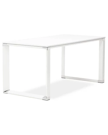 Bureau Metal blanc 160 cm WARNER Bois Blanc