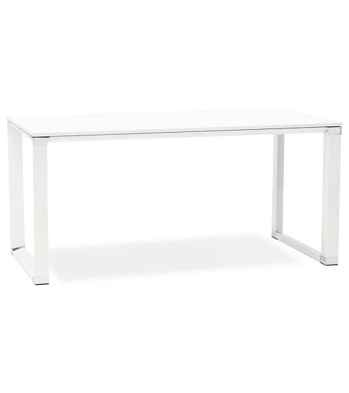 Bureau Métal blanc 160 cm WARNER Bois Blanc