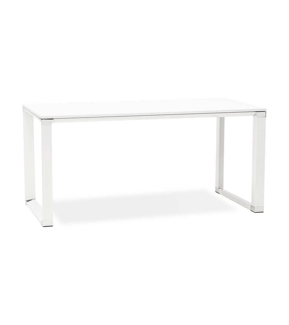 Bureau Métal blanc 160 cm WARNER Bois Blanc