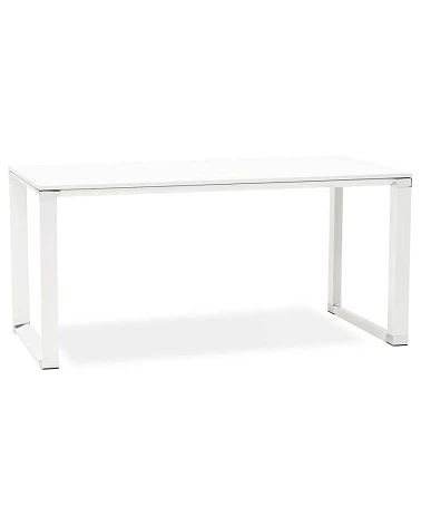 Bureau Métal blanc 160 cm WARNER Bois Blanc