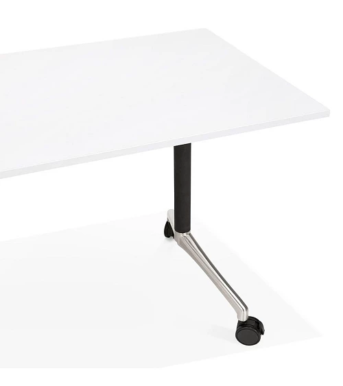 Bureau design avec tablette pliable Helpe Blanc plateau