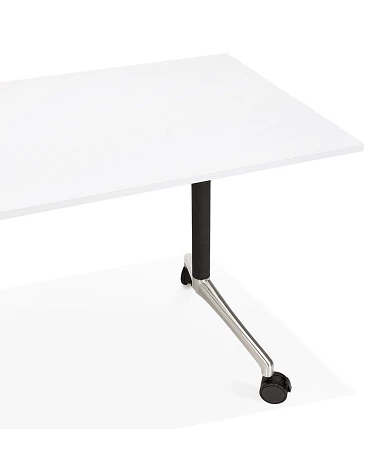 Bureau design avec tablette pliable Helpe Blanc plateau