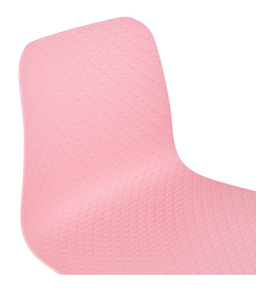 Chaise design Fifi métal Blanc et Poly Rose dossier