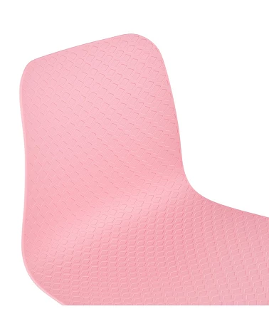 Chaise design Fifi métal Blanc et Poly Rose dossier