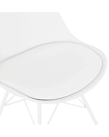 Chaise design metal Fabrik et simili blanc