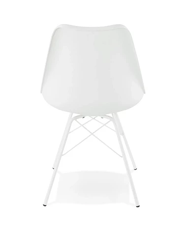 Chaise design metal Fabrik et simili blanc