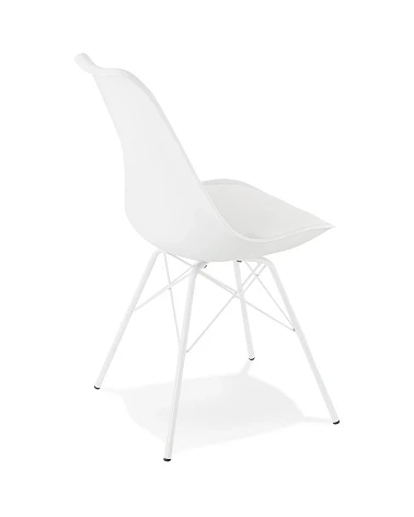 Chaise design metal Fabrik et simili blanc