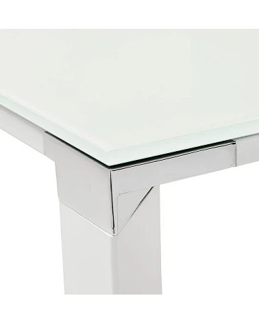 Bureau Metal Blanc 160 cm WARNER Verre blanc trempe (10mm)