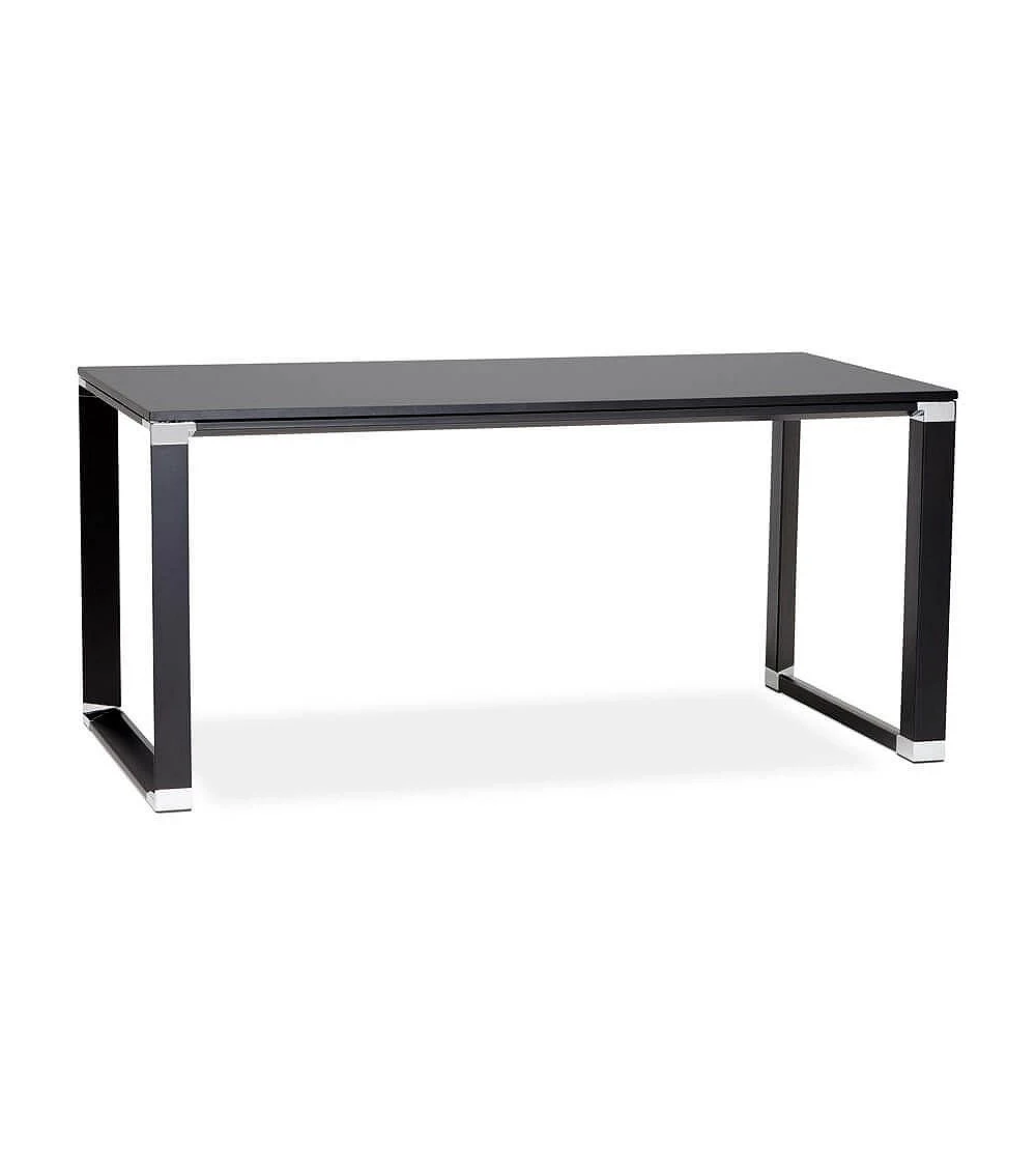 Bureau Metal noir 160 cm WARNER Bois noir