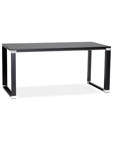 Bureau Metal noir 160 cm WARNER Bois noir