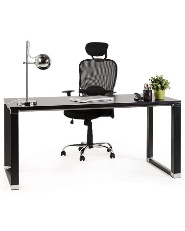 Bureau Metal noir 160 cm WARNER Bois noir