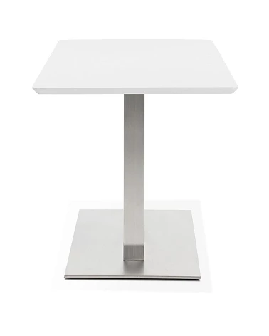 Table design Acier Brossé RECTA 150 finition Blanc