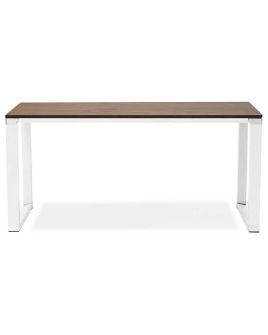 Bureau Metal noir 160 cm WARNER Bois Naturel face