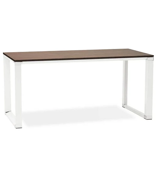 Bureau Metal noir 160 cm WARNER Bois Naturel