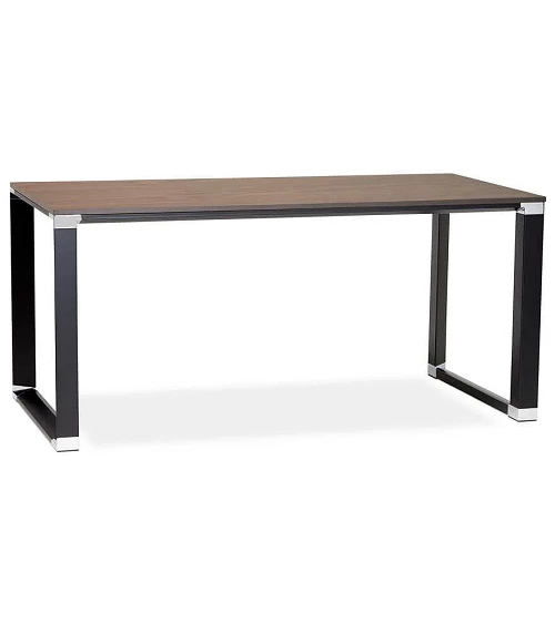 Bureau Metal noir 160 cm WARNER Bois Noyer