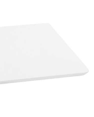 Table design Acier Brossé RECTA 150 finition Blanc