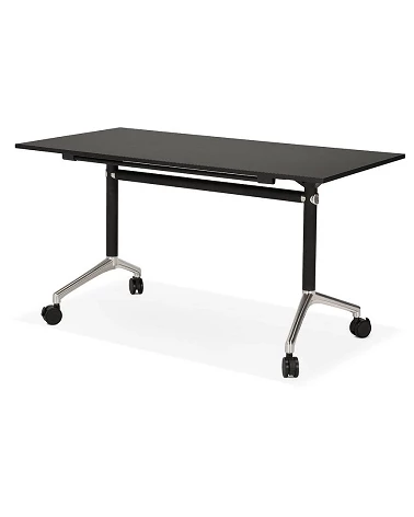 Bureau design avec tablette pliable Helpe noir biais